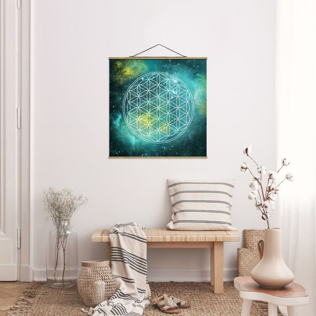 Contemporary art prints Flower Of Life In Starlight