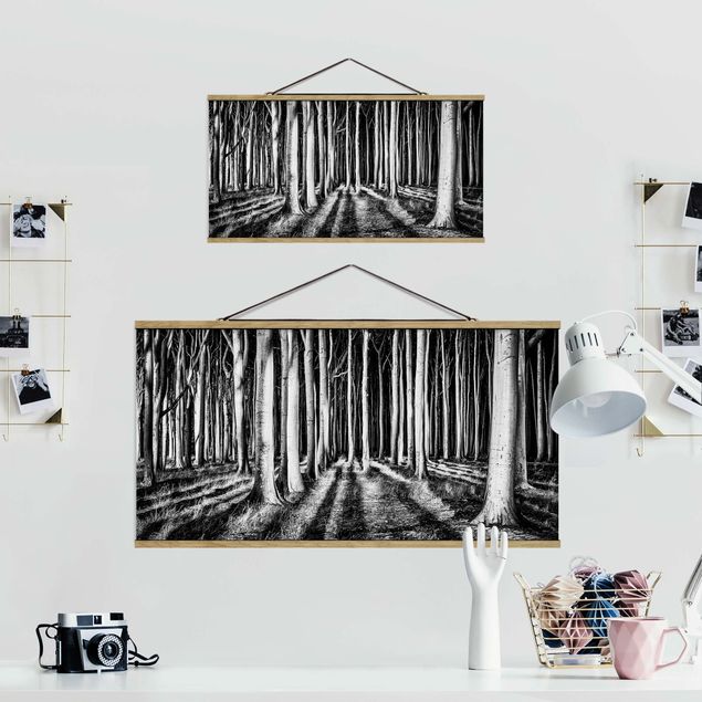 Black and white wall art Spooky Forest