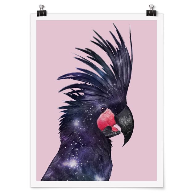 Posters art print Cockatoo With Galaxy