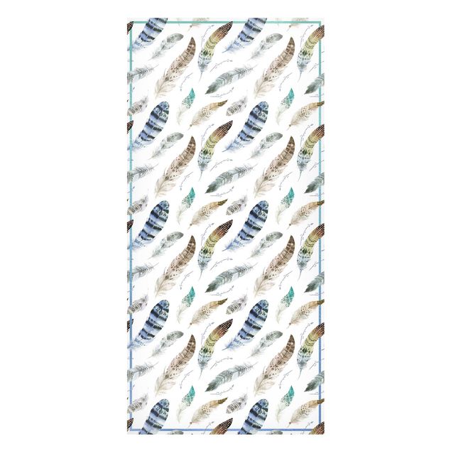 Prints modern Boho Watercolour Feathers In Earthy Colours With Frame