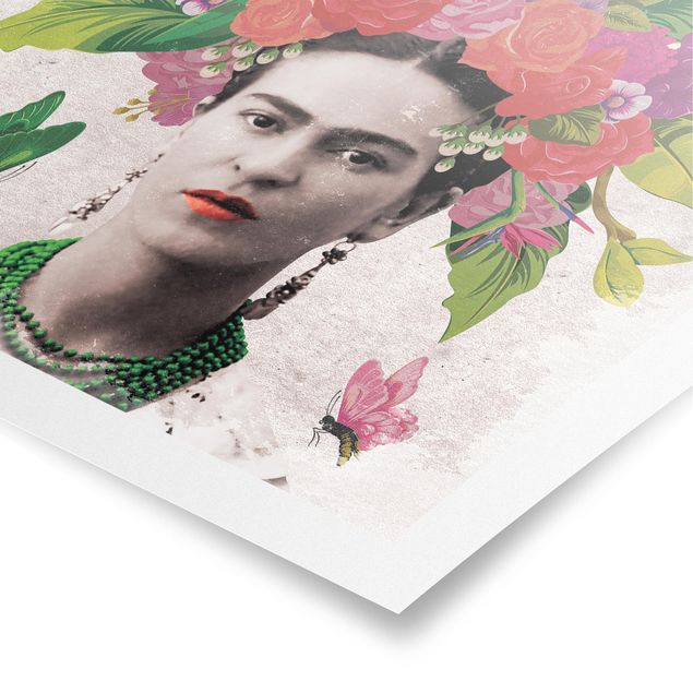 Prints animals Frida Kahlo - Flower Portrait