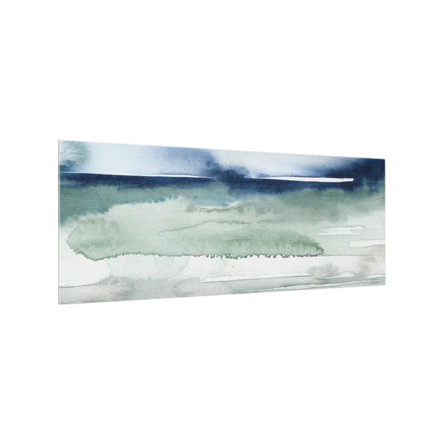 Glass splashback kitchen beach Ocean Waves I