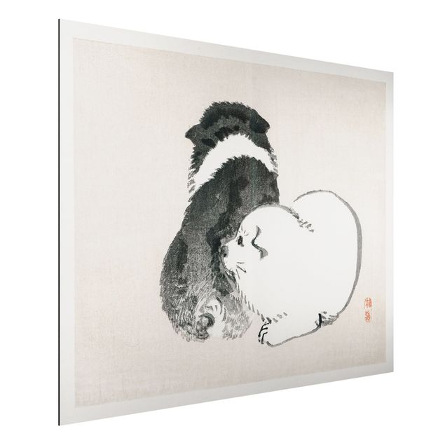 Kitchen Asian Vintage Drawing Black And White Pooch