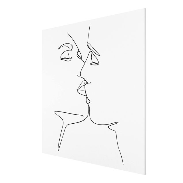 Art prints Line Art Kiss Faces Black And White