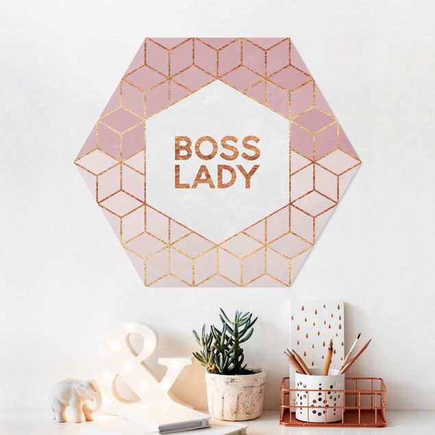 Kitchen Boss Lady Hexagons Pink