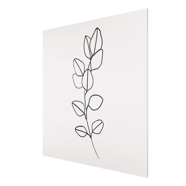 Canvas art Line Art Branch Leaves Black And White