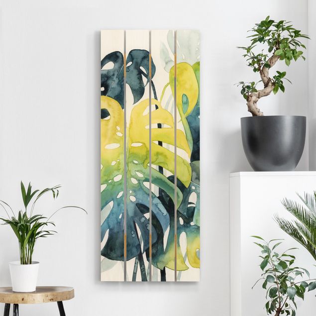 Wood prints flower Tropical Foliage - Monstera