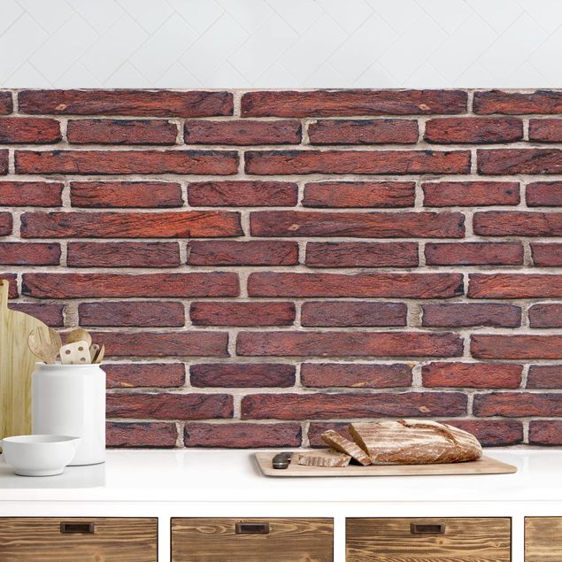 Kitchen Brick Wall Red