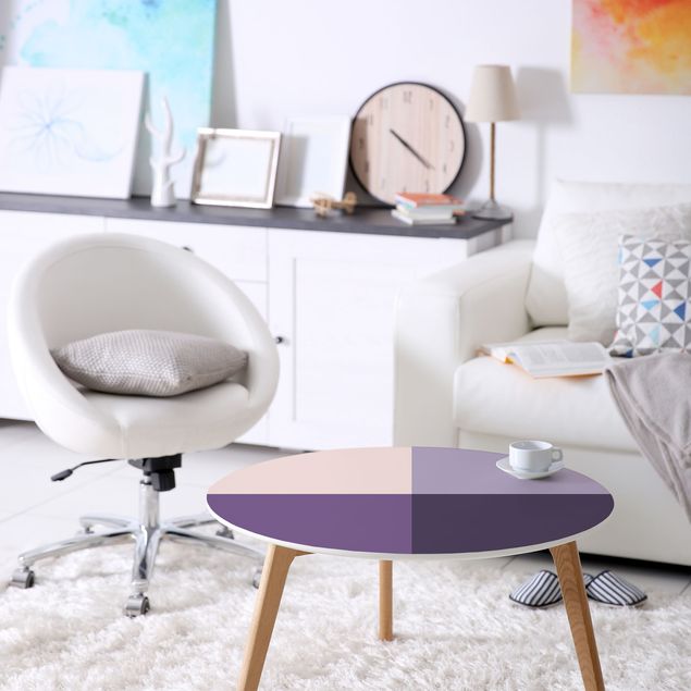 Adhesive films for furniture cabinet 3 Violet Squares Flower Colours & Light Contrast Colours