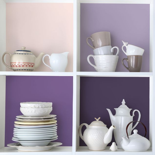 Adhesive films for furniture table 3 Violet Squares Flower Colours & Light Contrast Colours