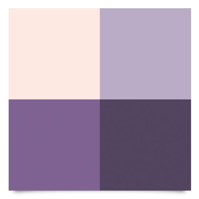 Furniture self adhesive vinyl 3 Violet Squares Flower Colours & Light Contrast Colours