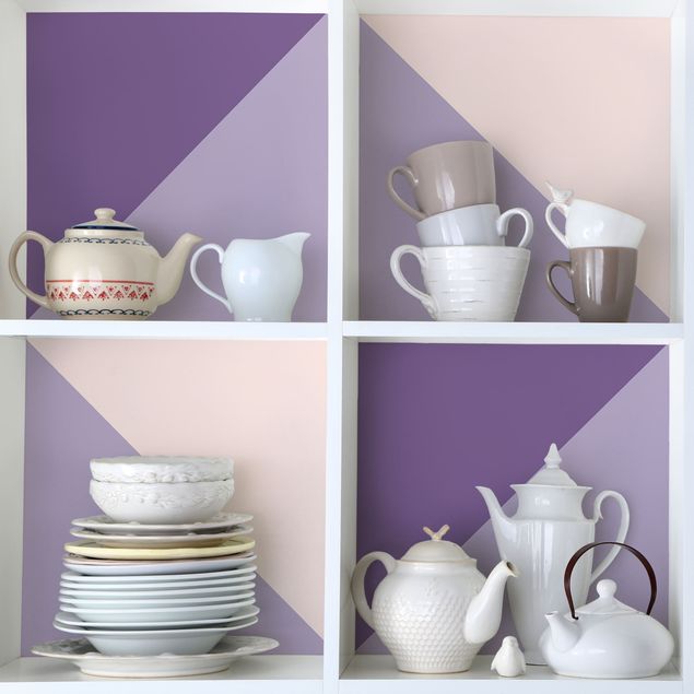 Kitchen 3 Violet Stripes Flower Colours & Light Contrast Colours