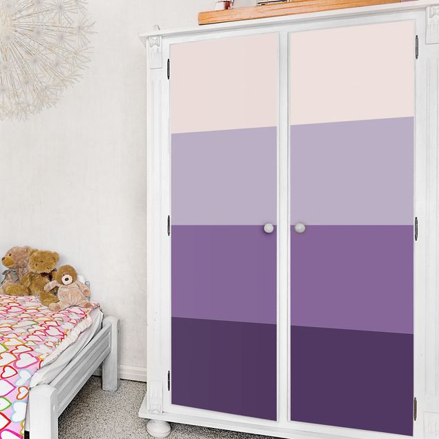 Adhesive films wall 3 Violet Stripes Flower Colours & Light Contrast Colours