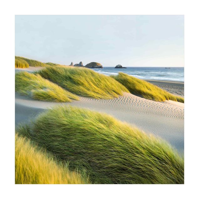 Green rugs Dunes And Grasses At The Sea