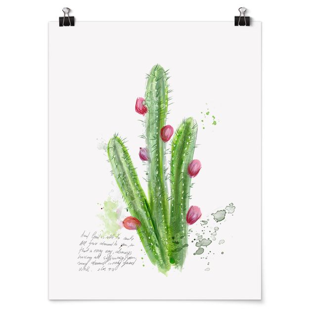 Floral picture Cactus With Bibel Verse II