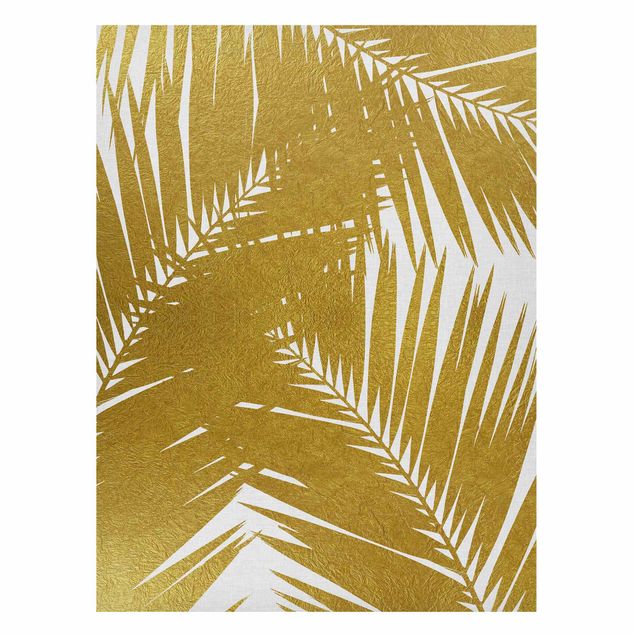 Landscape wall art View Through Golden Palm Leaves