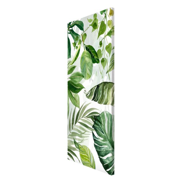 Flower print Watercolour Tropical Leaves And Tendrils