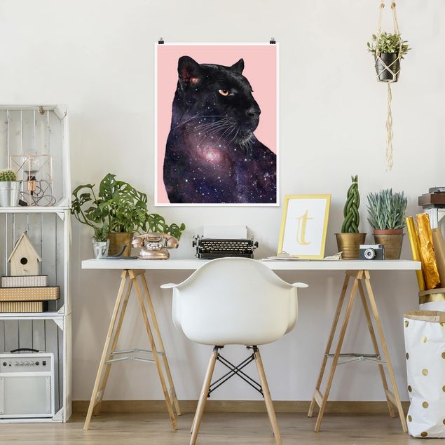 Kids room decor Panther With Galaxy