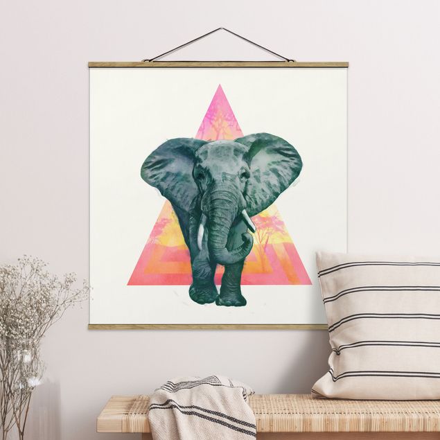 Kitchen Illustration Elephant Front Triangle Painting