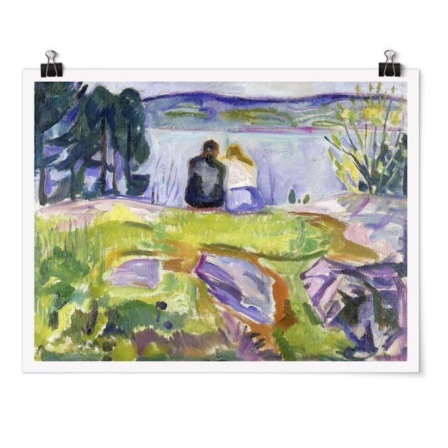 Art style Edvard Munch - Spring (Love Couple On The Shore)