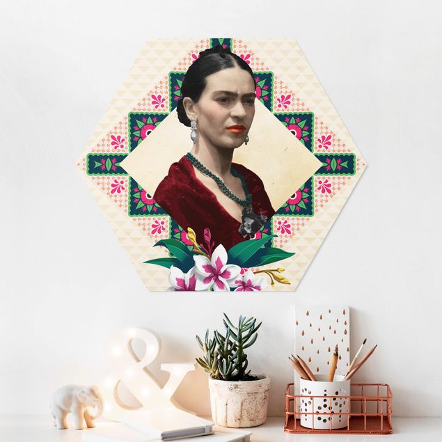 Art prints Frida Kahlo - Flowers And Geometry