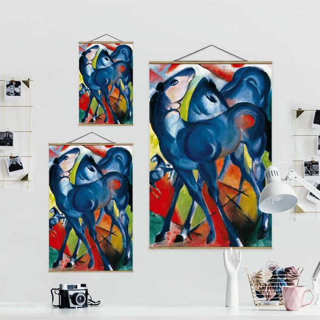 Abstract canvas wall art Franz Marc - The Blue Foals