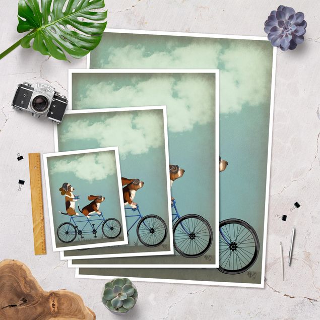 Prints Cycling - Bassets Tandem