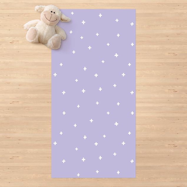 outdoor mat Drawn White Crosses On Lilac