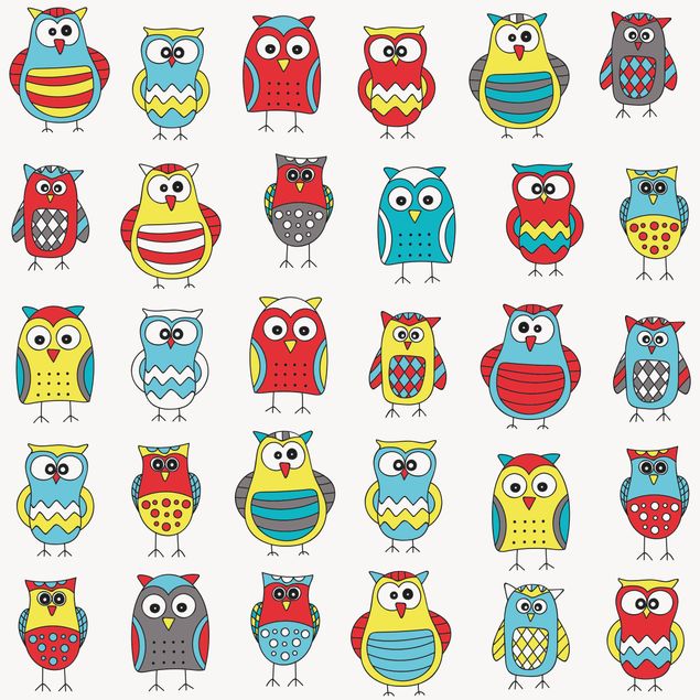 Adhesive films for furniture table Kids Pattern With Various Owls
