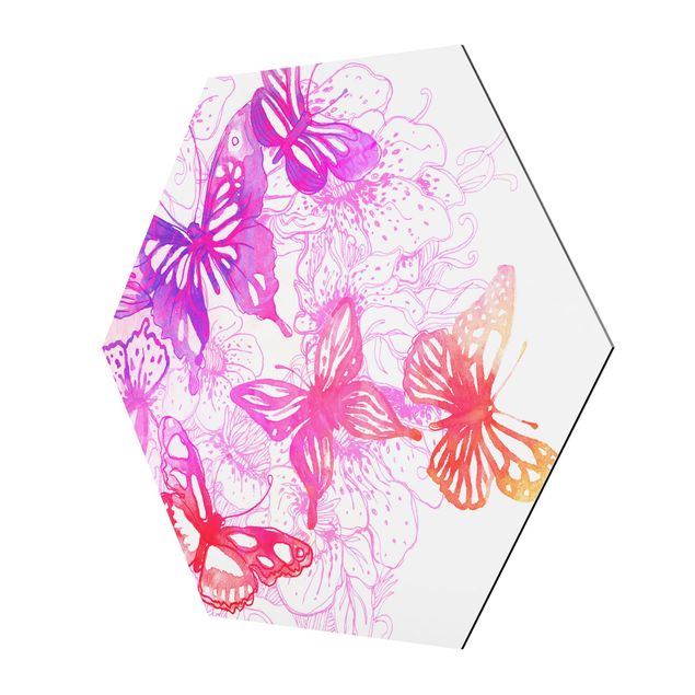 Hexagon photo prints Butterfly Dream