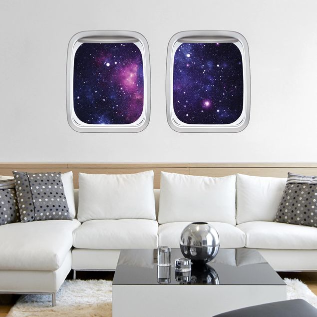 Universe wall stickers Aircraft Window Aircraft Galaxy