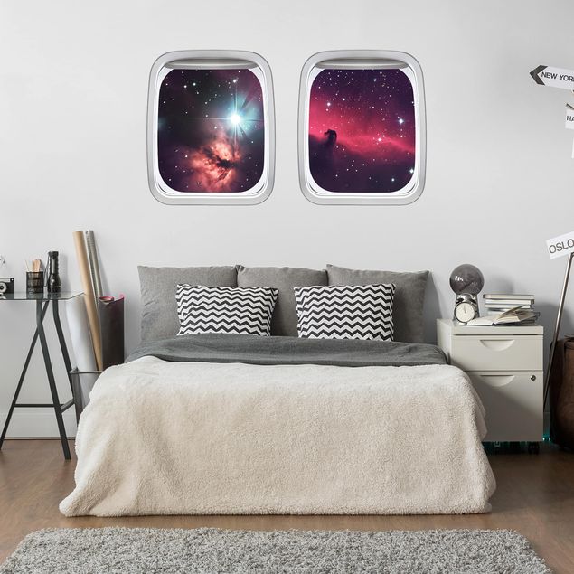 Horse wall decal Aircraft Window Horse In Space