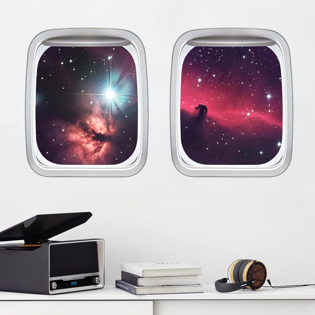 Kids room decor Aircraft Window Horse In Space