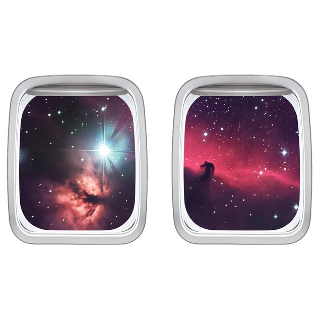 Wall stickers universe Aircraft Window Horse In Space