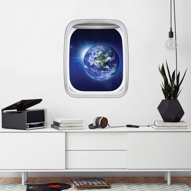 Universe wall stickers Aircraft Window Earth In Space