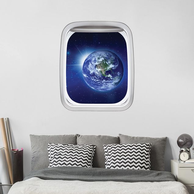 Nursery decoration Aircraft Window Earth In Space
