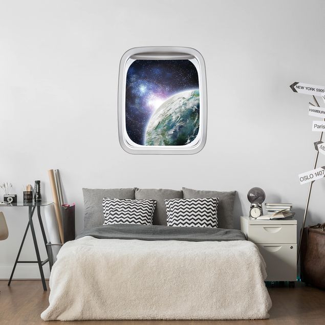 Universe wall stickers Aircraft Window Galaxy Light
