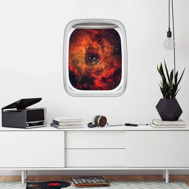Universe wall stickers Aircraft Window Rose In Space
