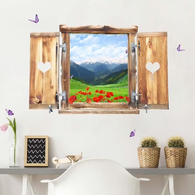 Kitchen Window With Heart Alpine Meadow