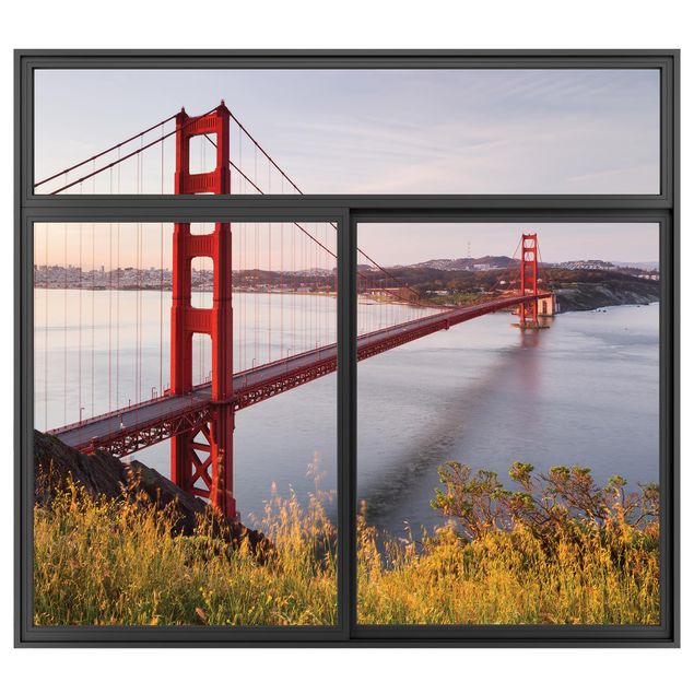 Kitchen Window Black Golden Gate Bridge  In San Francisco