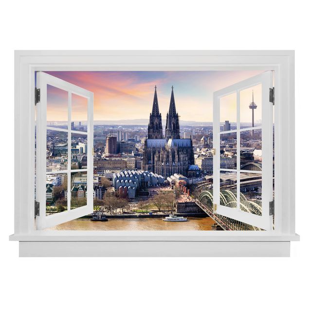 Kitchen Open Window Cologne Skyline With Duomo