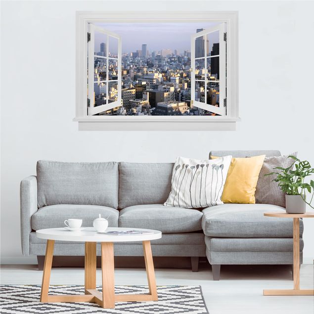 Wall stickers city ​​names Open Window Tokyo City