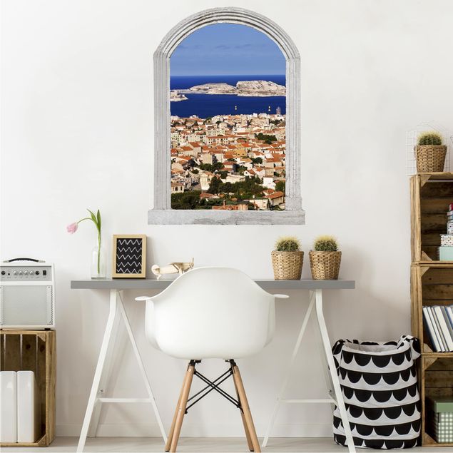 Wall stickers city ​​names Stone Arch Marseille