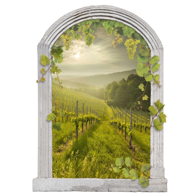 Decorative stone stickers Stone Arch Sun Rays Vineyard With Vines