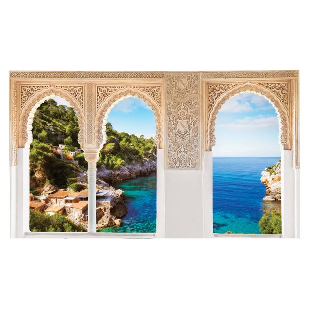 Wall stickers island Decorated Window Cala De Deia In Majorca