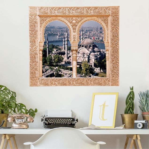 Wall stickers metropolises Decorated Window Mosque Istanbul