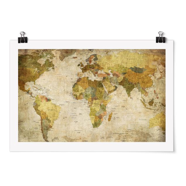 Printable world map World map