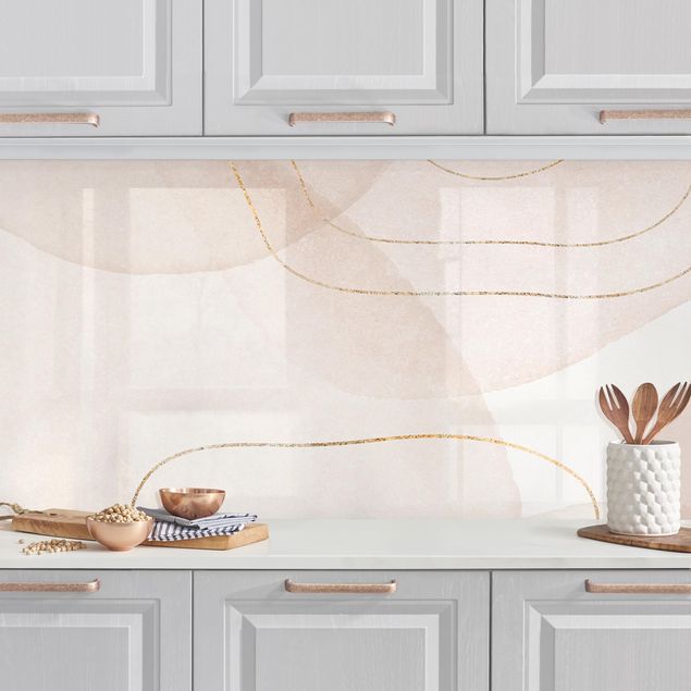 Kitchen Playful Impression With Golden Lines