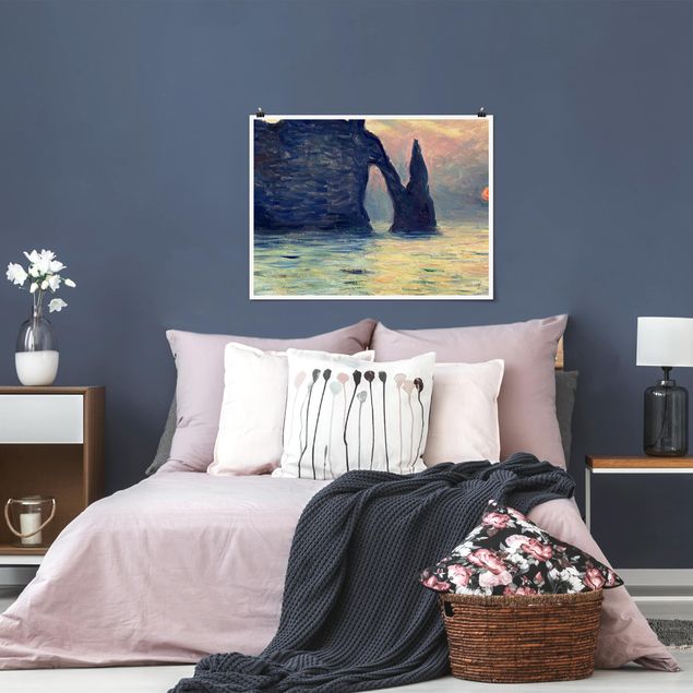 Art style Claude Monet - The Cliff, Étretat, Sunset