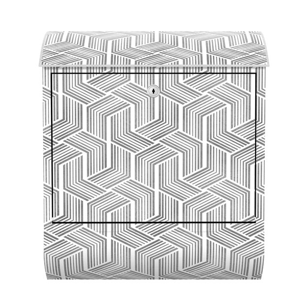 Mailbox 3D Pattern With Stripes In Silver
